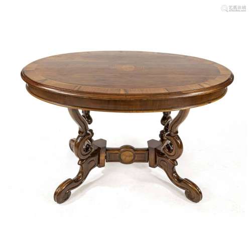 Oval salon table, mid-19th century,