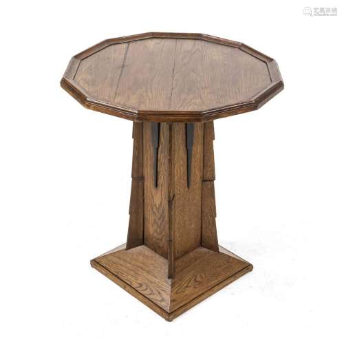 Side table around 1920, solid oak,