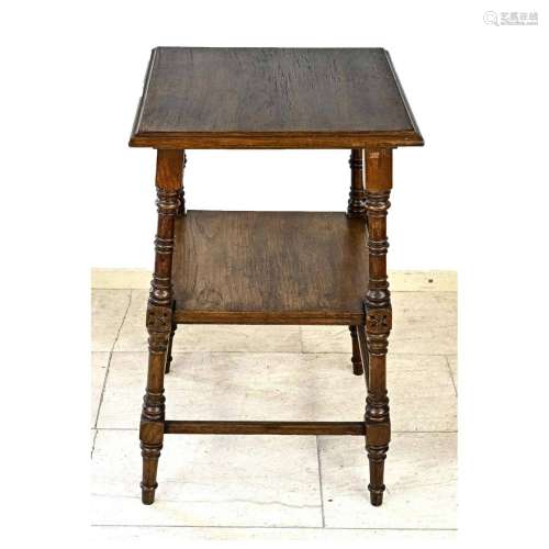 Side tables around 1880, solid oak,
