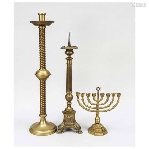 Set of candlesticks, 19th c., bras