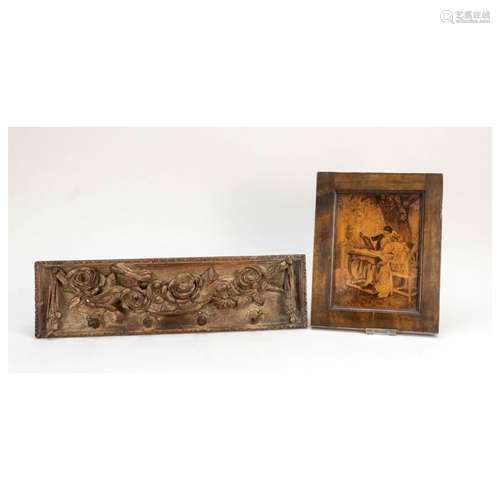 2 parts wood, 19th c./c. 1900, tow