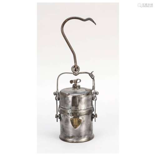 Pit carbide lamp, 19th c., iron an