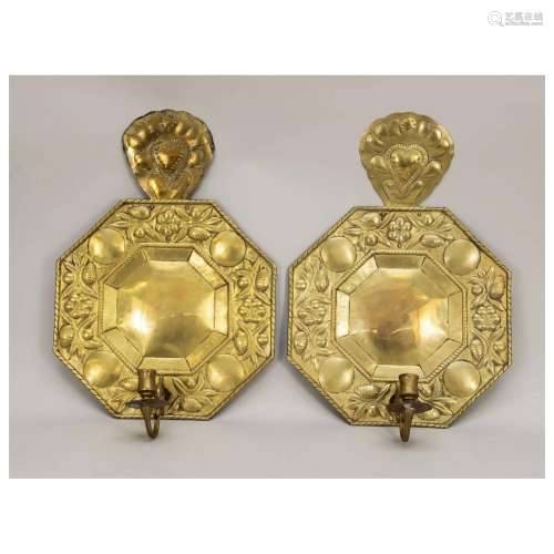 Pair of wall-mounted candlesticks,