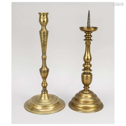 Two large candlesticks, 18th centu