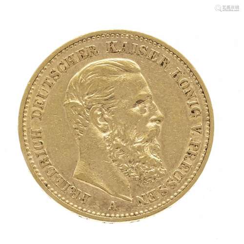 Gold coin, 20 Mark German Empire,