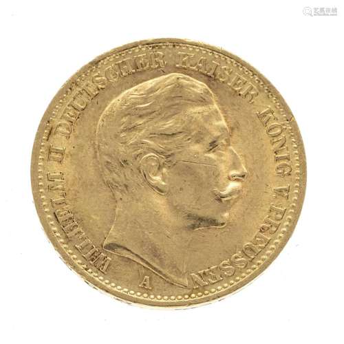 Gold coin, 20 Mark German Empire,