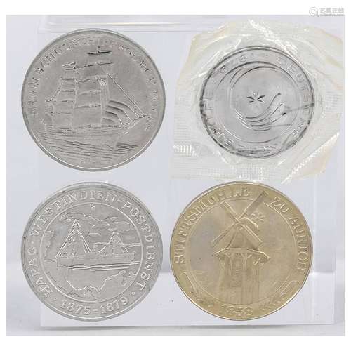 4 commemorative coins FRG, 1 x med