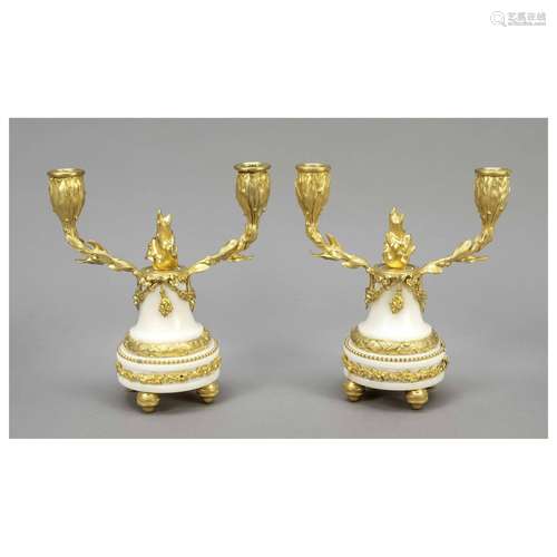 Pair of two-light candlesticks, 19