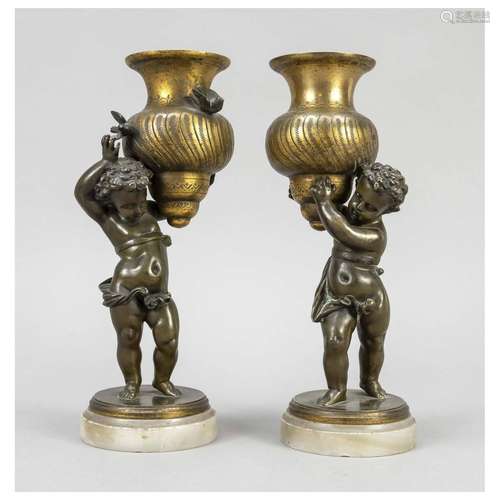 Pair of side plates with putti hol