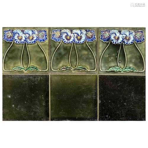 mixed lot 79 tiles around 1900, 74