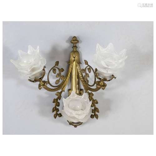 Wall lamp, 19th/20th c., bronze/br