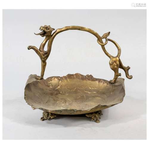 Large handled bowl, late 19th c.,