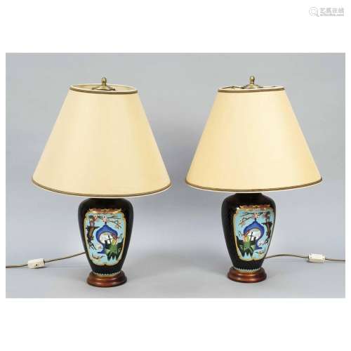 Pair of lamps, mid-20th c., lamp b
