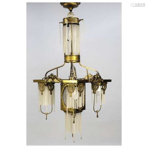 Large Art Nouveau ceiling lantern,