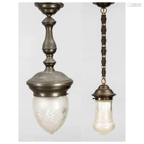 2 ceiling lamps: 1 x Art Deco hang