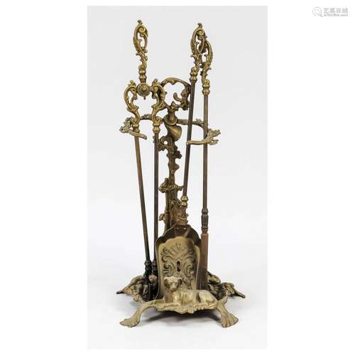 Fireplace set, late 19th century,