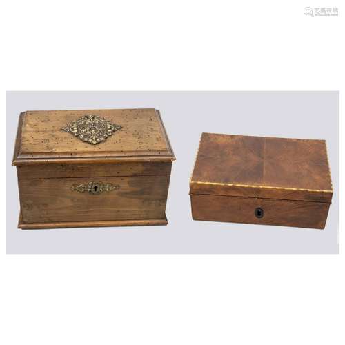 2 caskets, late 19th c. 1 x rectan