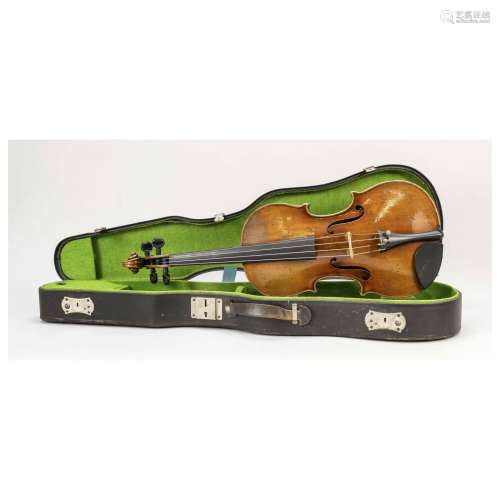 Violin in violin case, inscribed o