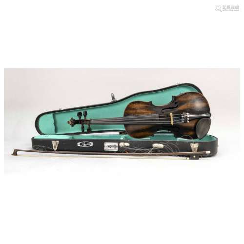 Violin and bow in violin case, ins