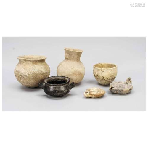 Mixed lot of 6 pieces of excavated