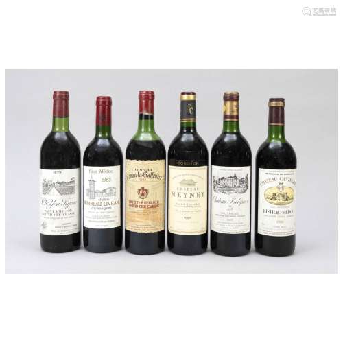 6 bottles of French red wines: 198