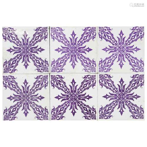 100 Tiles, 19th/20th c., purple sp