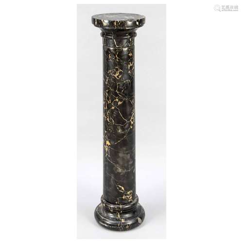 Flower column, 20th c., black marb