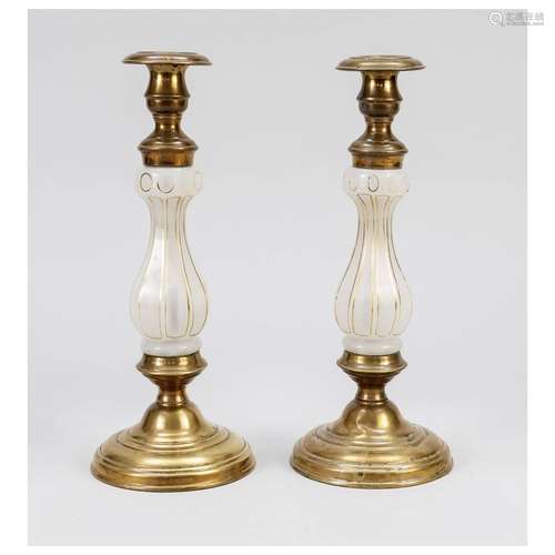 Pair of Biedermeier candlesticks,