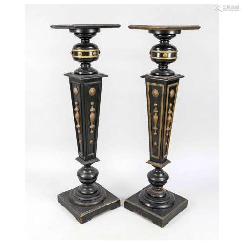 Pair of floral columns, late 19th