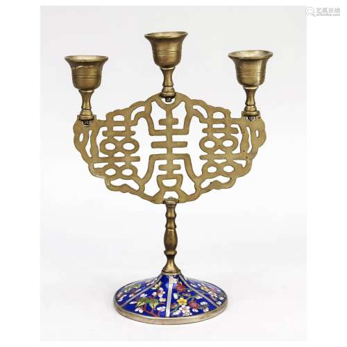 Candlestick for 3 candles enamel cl