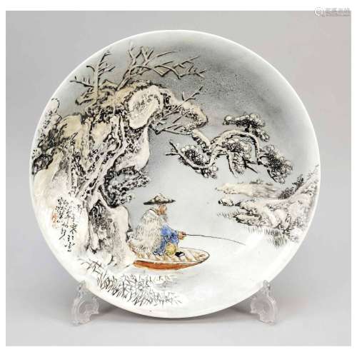 Collector's plate ''Fishing on snow