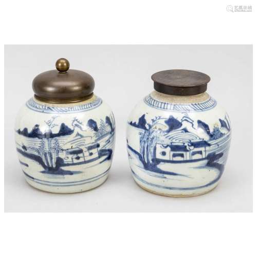 Pair of ginger pots, China, probabl