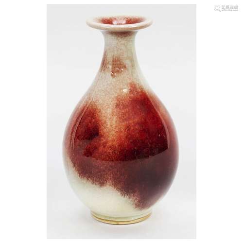 Bottle vase with copper-red glaze,