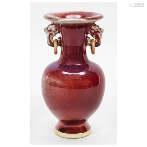 Hu vase with copper-red glaze, Chin