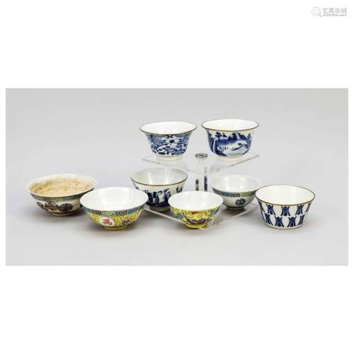 8 bowls, China, 19th century and la
