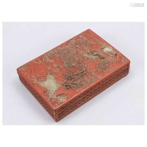 Red lacquer box, China, 20th centur