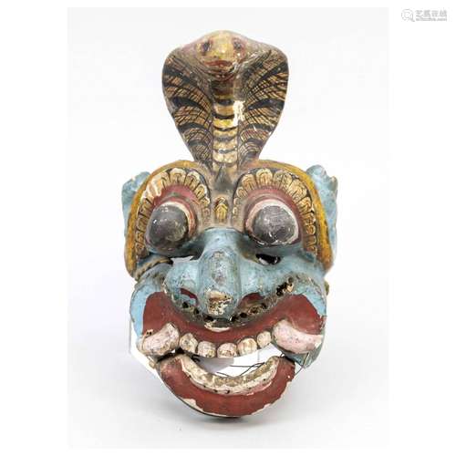 Wayang topeng mask Naga blue, Indon