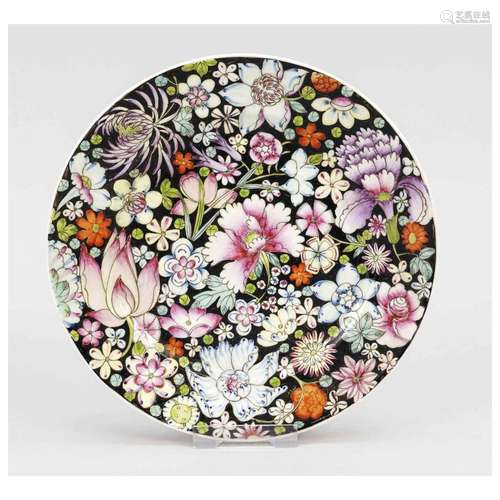 Mille-Fleurs plate Famille Noire, C