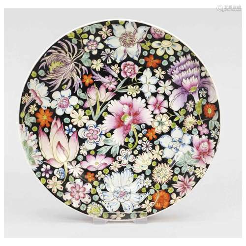 Mille-Fleurs plate Famille Noire, C