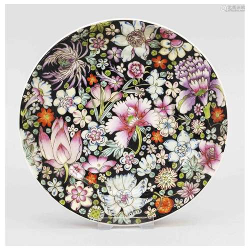 Mille-Fleurs plate Famille Noire, C