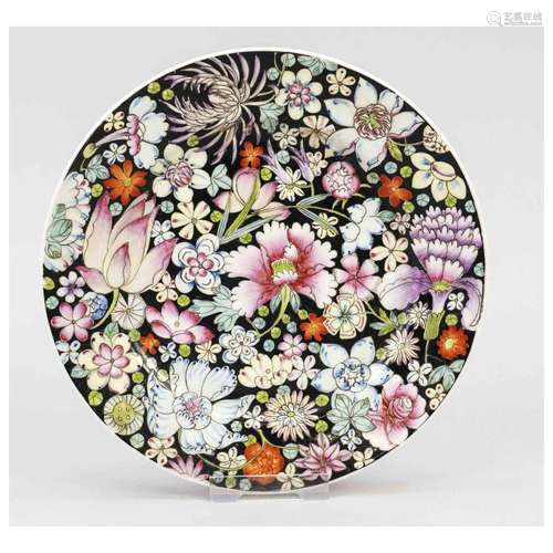 Mille-Fleurs plate Famille Noire, C