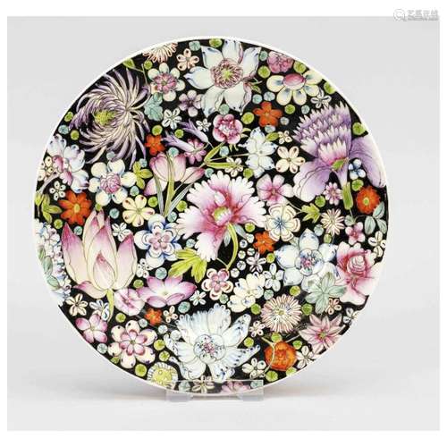 Mille-Fleurs plate Famille Noire, C