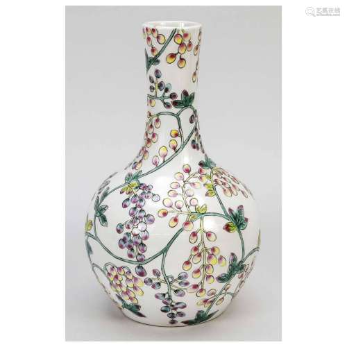 Bottle vase with grape decoration,