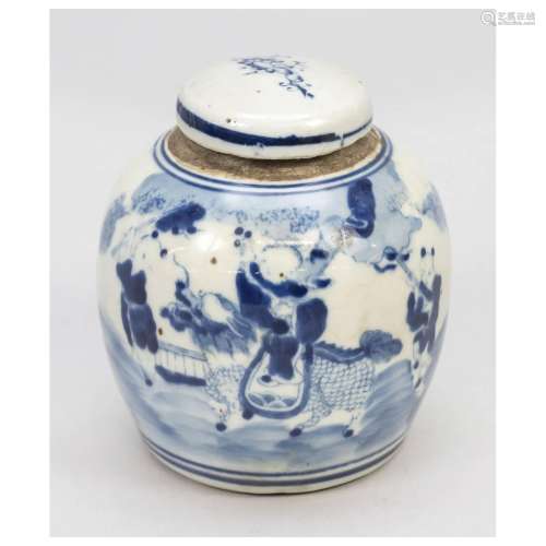 Blue and white ginger pot, China, p