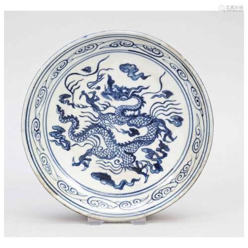 Dragon plate, China, probably Ming