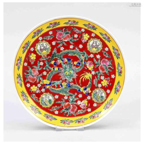 Retro dragon plate, China, mid-cent