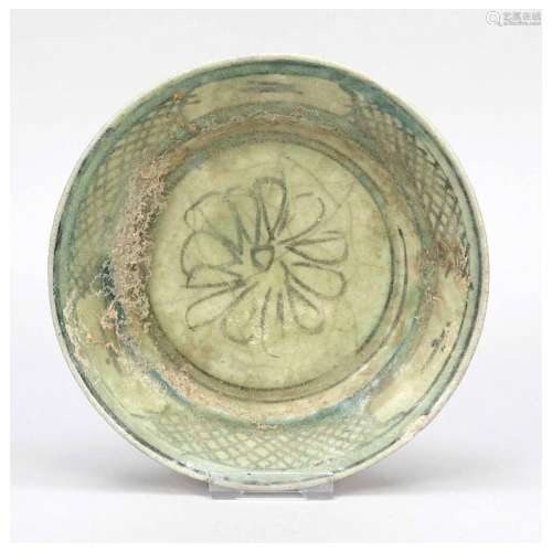 Seladon plate, China, probably Qing
