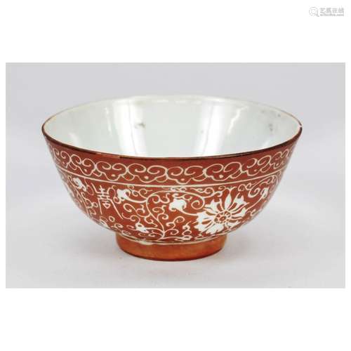 Coral red bowl, China, Qing dynasty