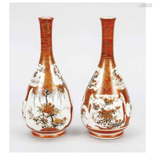 Pair of kutani vases, Japan, 20th c