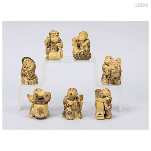 Complete netsuke set ''The 7 Gods o